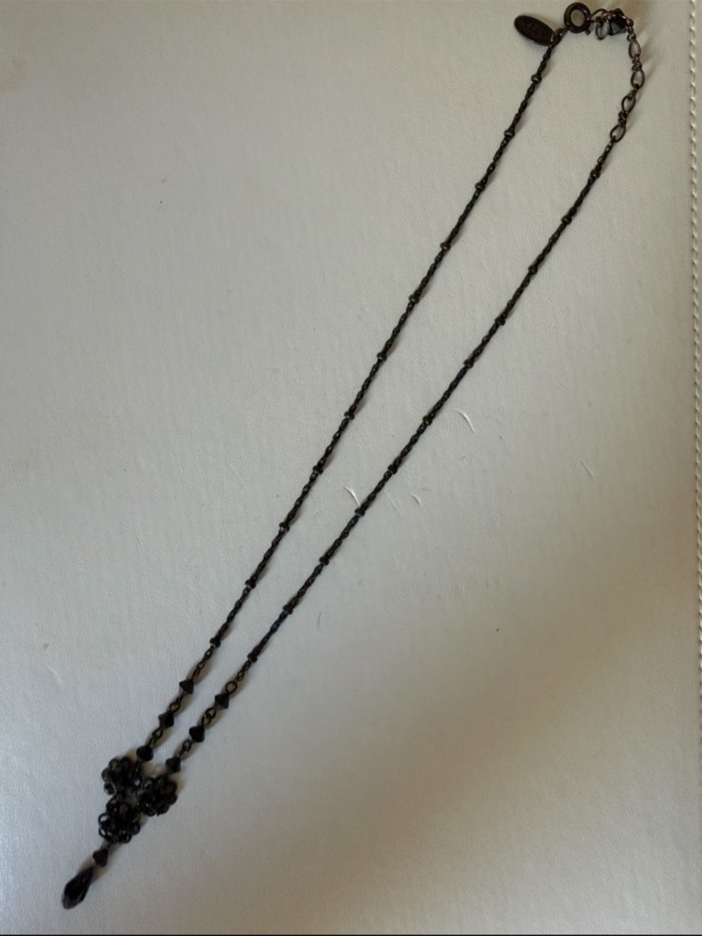 Nordstrom Black Beaded Cluster Pendant Necklace